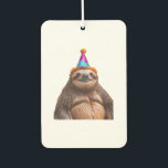 Chunky Sloth birthday party hat gift funny meme pr Car Air Freshener<br><div class="desc">Chunky Sloth birthday party hat gift funny meme prank Classic T-Shirt</div>