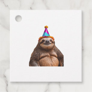 Chunky Sloth birthday party hat gift funny meme pr Favour Tags