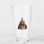 Chunky Sloth birthday party hat gift funny meme pr Glass<br><div class="desc">Chunky Sloth birthday party hat gift funny meme prank Classic T-Shirt</div>