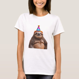 Chunky Sloth birthday party hat gift funny meme pr T-Shirt