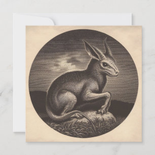 Chupacabra Antique Illustration Horror Card
