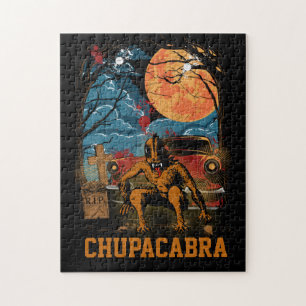 Chupacabra Cryptid Creature Customisable Text Post Jigsaw Puzzle