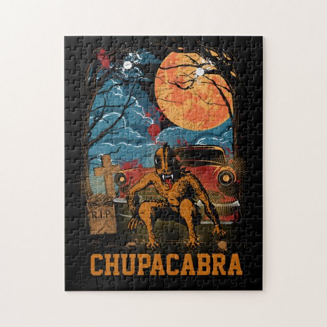 Chupacabra Cryptid Creature Customisable Text Post Jigsaw Puzzle (Vertical)