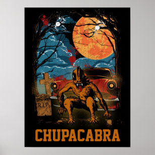 Chupacabra Cryptid Creature Customisable Text Poster