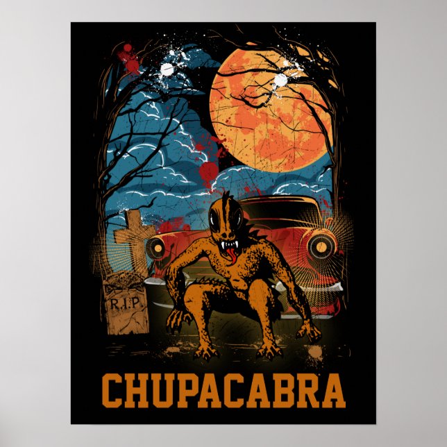 Chupacabra Cryptid Creature Customisable Text Poster (Front)