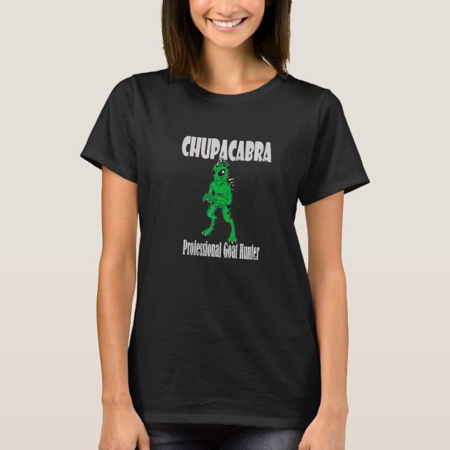 Chupacabra Cryptid Vampire Monster Goat Hunter T-Shirt (Front)