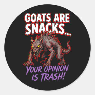 Chupacabra Goats Are Snacks Funny Cryptid Humor Classic Round Sticker