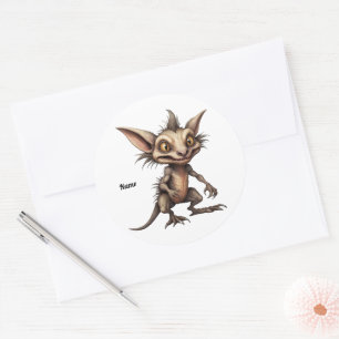 Chupacabra Gremlin Hybrid Illustration Classic Round Sticker