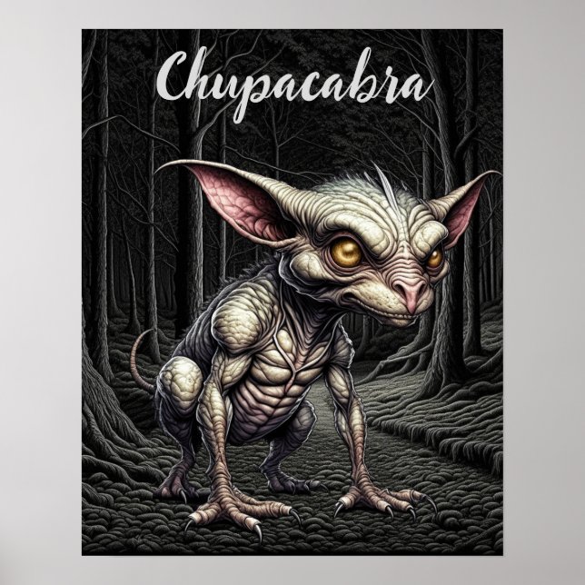 Chupacabra in the Woods Cryptid Poster (Front)