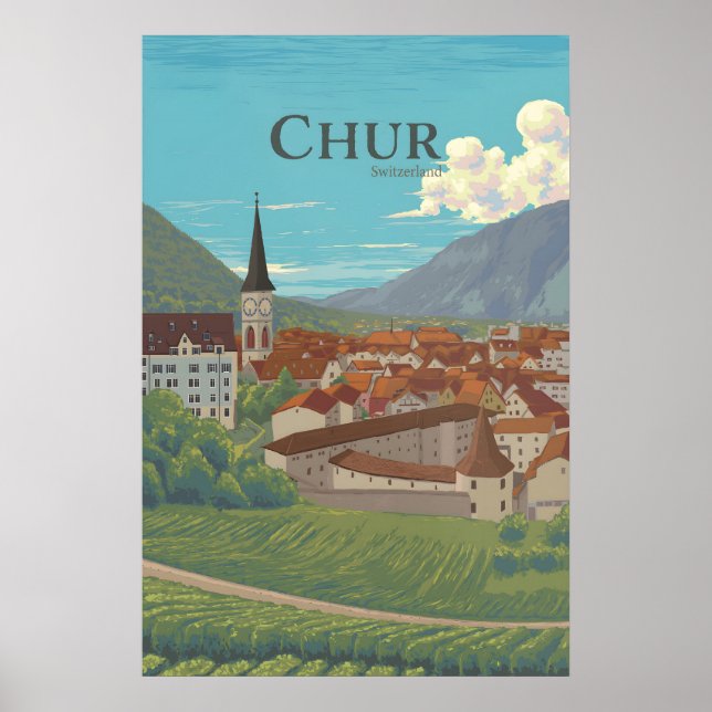 Chur Switzerland Travel Poster (Front)
