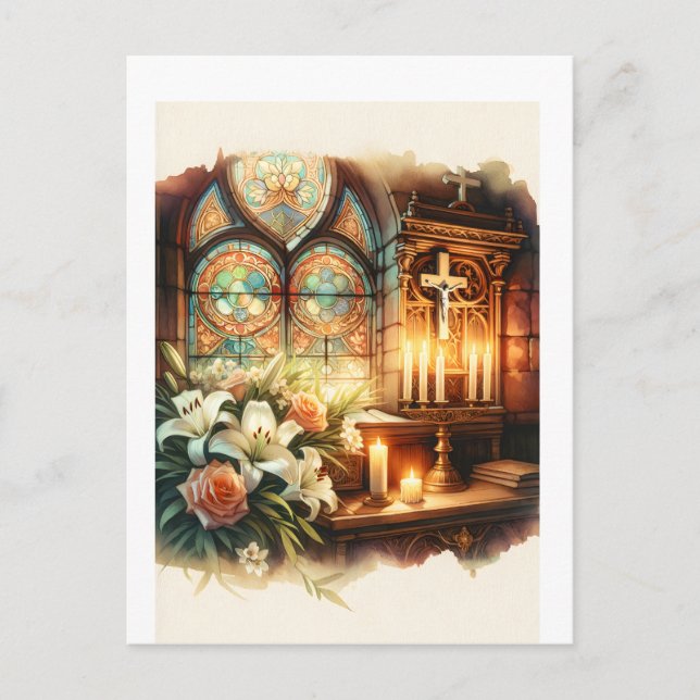 Church Altar Personalised  Postcard (Front)