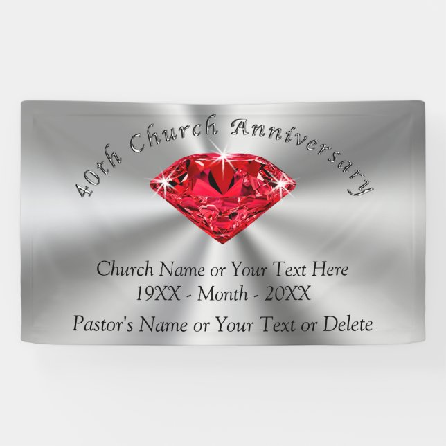Church Anniversary Banner or Your Celebration (Horizontal)