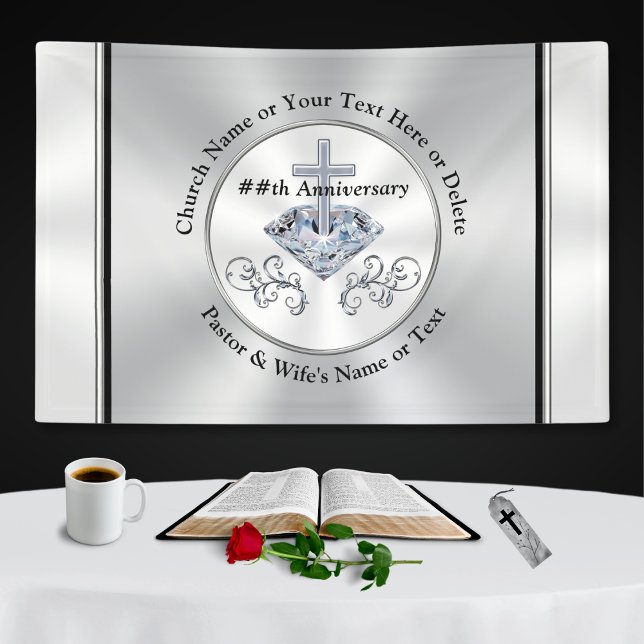 Church Anniversary Ideas Decorating Personalised Banner (Wall Decorations for Church Anniversary. Church Anniversary Banner. Pastor appreciation banner ideas)