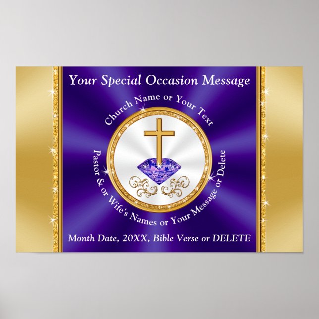 Church Anniversary Poster Church Party Decorations (Front)