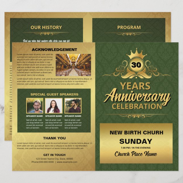 Church Anniversary Program Template (Front/Back)