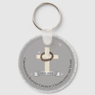 Church Anniversary Souvenir Party Favours Silver Key Ring