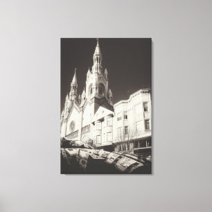 Church Architecture in Black and White Canvas Print