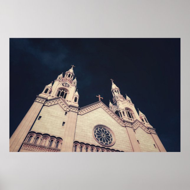 Church Architecture in Dark Background Poster (Front)