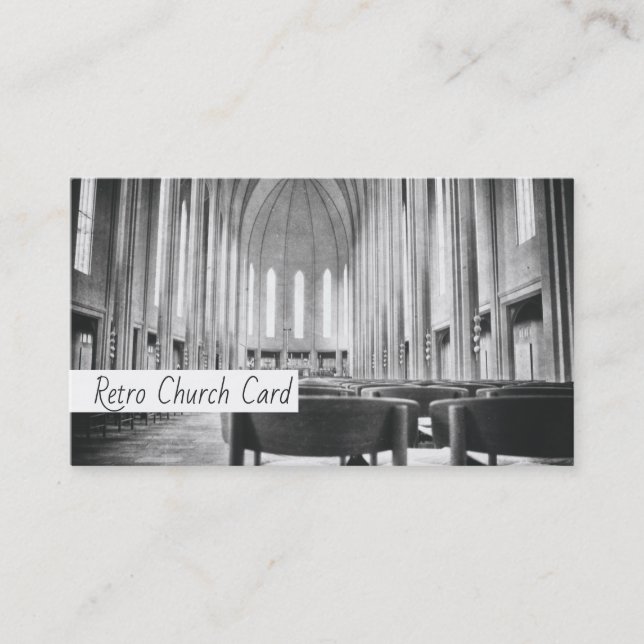 Church Architecture Retro Monochrome Religion Business Card (Front)