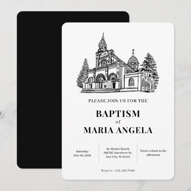 Church art minimalist  invitation (Front/Back)