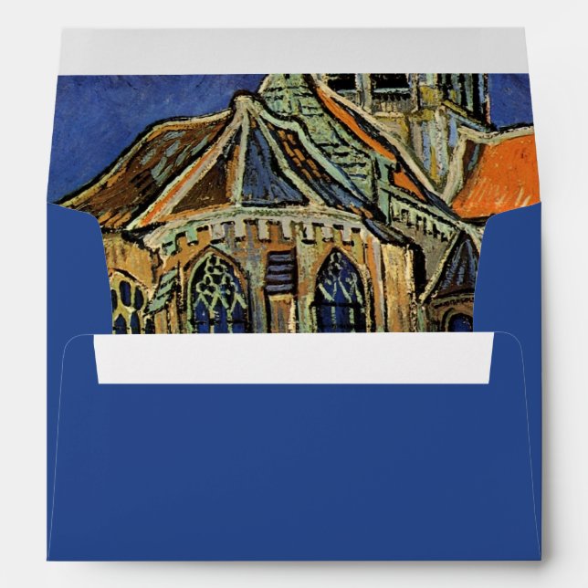 Church at Auvers by Vincent van Gogh Wedding Envelope (Back (Bottom))