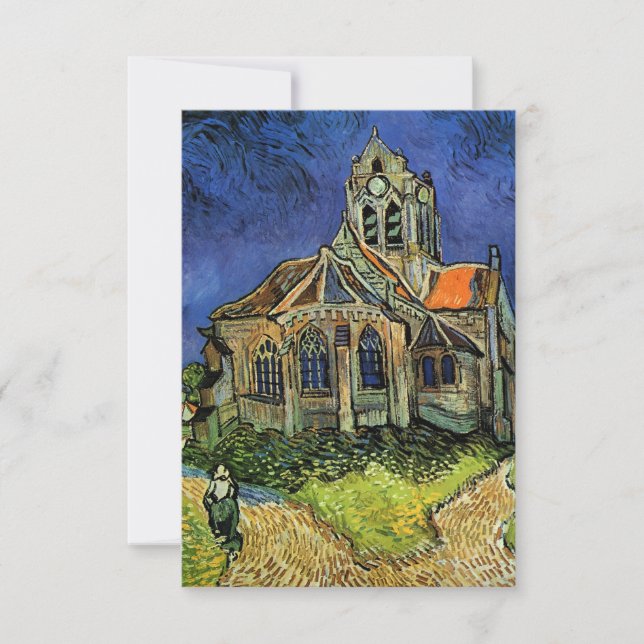 Church at Auvers by Vincent van Gogh Wedding RSVP Card (Front)