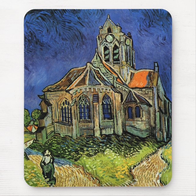 Church at Auvers-sur-Oise by Vincent van Gogh Mouse Mat (Front)