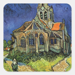 Church at Auvers-sur-Oise by Vincent van Gogh Square Sticker