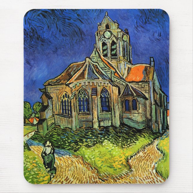 Church at Auvers Van Gogh Fine Art Mouse Mat (Front)