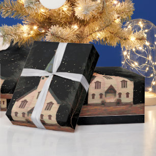 Church At Night Holiday Wrapping Paper