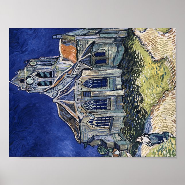 Church Auvers Sur Oise painting Vincent van Gogh Poster (Front)