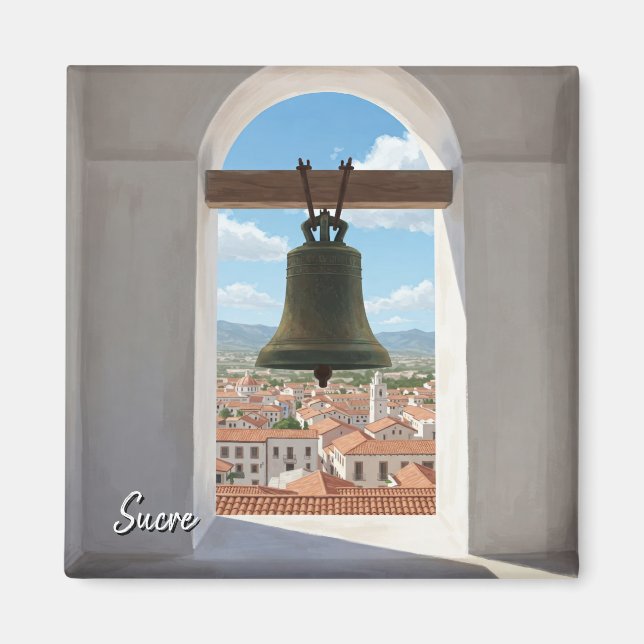 Church Bell in Sucre Bolivia Travel Magnet (Front)