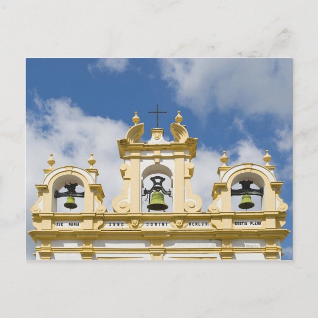 Church bell tower in mountain village of Zahara Postcard (Front)