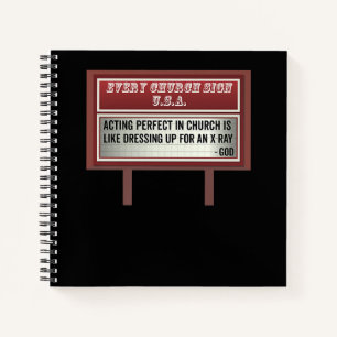 Church Billboard Signs Christian Joke Acting Notebook