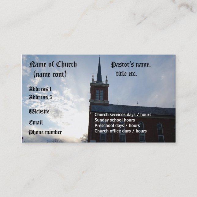 Church - business card template (Front)