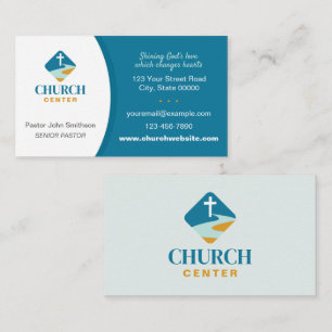 Church Business Card with Christian Cross Design