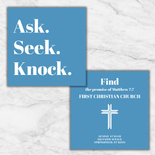 Church Business Professional Promotional Cross Square Business Card