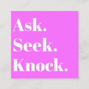 Church Business QR code Promotional Pink Square Business Card