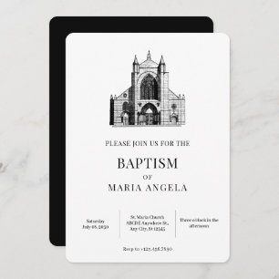 Church Cathedral minimalist Invitation