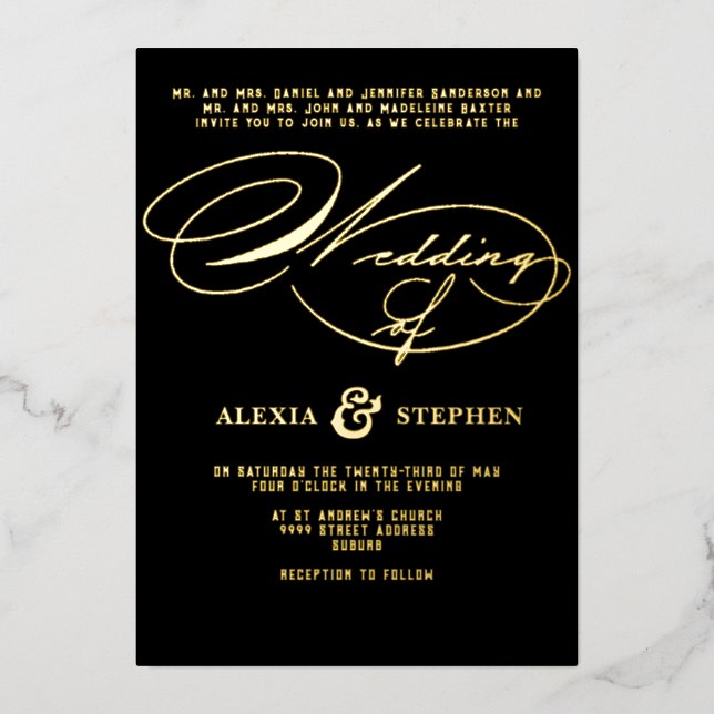 Church Ceremony Celebration, Modern Script Wedding (Front)
