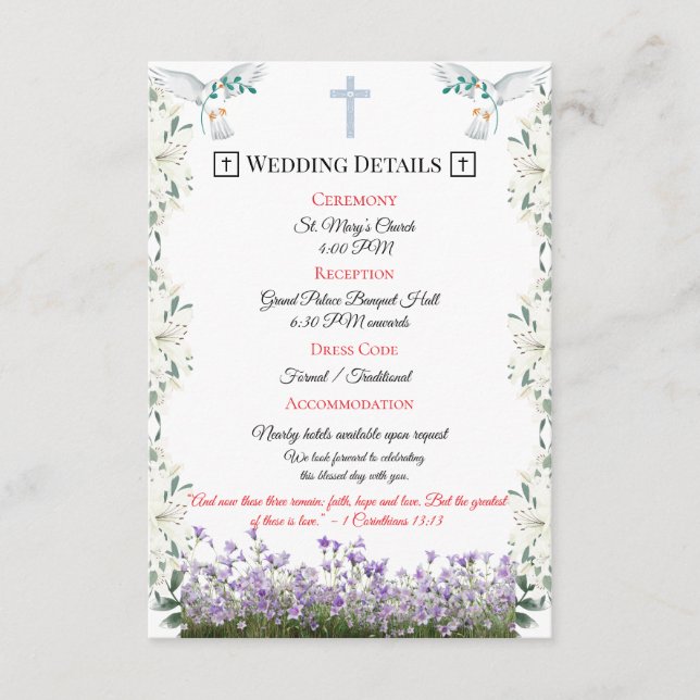Church Ceremony Enclosure Card (Front)