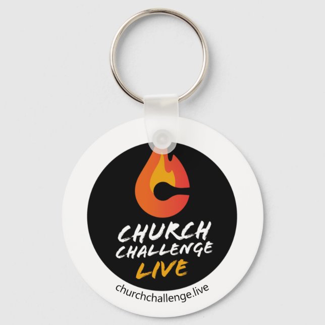 Church Challenge Orange Flame Key Ring (Front)