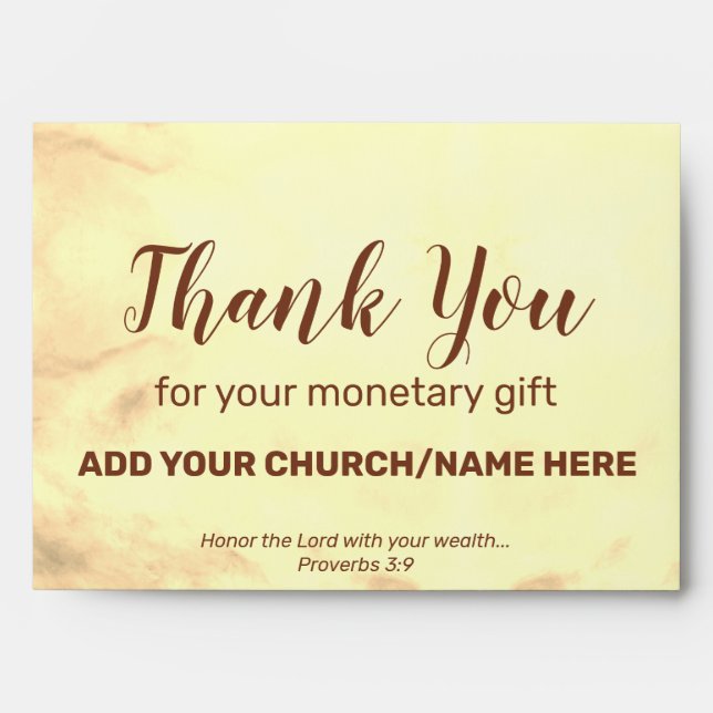Church Charity Offering Donations Collections Cash Envelope (Front)