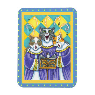CHURCH CHOIR CATS & MOUSE SINGING CHRISTMAS CAROLS MAGNET