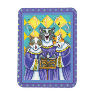 CHURCH CHOIR CATS & MOUSE SINGING CHRISTMAS CAROLS MAGNET