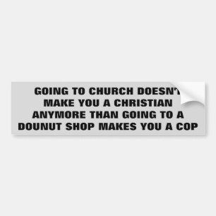 Church Christian Dounut Shop Cop Bumper Sticker