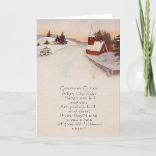 Church Christian Snow Winter Holiday Card