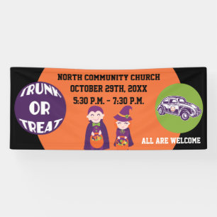 Church Community Trunk or Treat Happy Halloween Banner