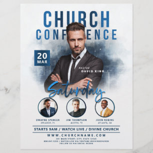 Church Conference Service Faded City Event Flyer