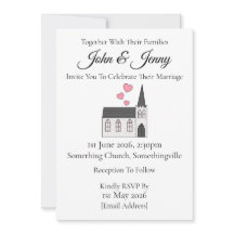 Church Contemporary Wedding Invitation Christian